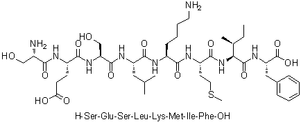 L-Seryl-L-alpha-glutamyl-L-seryl-L-leucyl-L-lysyl-L-methionyl-L-isoleucyl-L-phenylalanine molecular structure (CAS 497837-95-3)