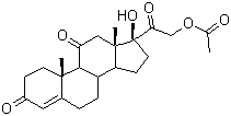 结构式 CAS# 50-04-4, 醋酸可的松