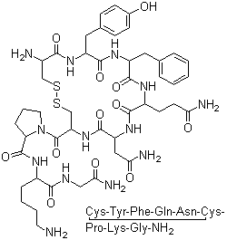 structure of CAS# 50-57-7, Lypressin;Lysine vasopressin; Vasopressin