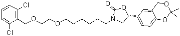 (R)-3-[6-[2-(2,6-Dichlorobenzyloxy)ethoxy]hexyl]-5-(2,2-dimethyl-4H-benzo[1,3]dioxin-6-yl)oxazolidin-2-one molecular structure (CAS 503068-36-8)