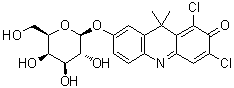 9H-(1,3-二氯-9,9-二甲基吖啶-2-酮-7-基) beta-D-吡喃半乳糖苷分子结构 (CAS 503178-95-8)