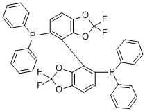 1,1'-[(4S)-2,2,2',2'-tetrafluoro[4,4'-bi-1,3-benzodioxole]-5,5'-diyl]bis[1,1-diphenyl-Phosphine molecular structure (CAS 503538-70-3)