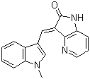 1,3-Dihydro-3-[(1-methyl-1H-indol-3-yl)methylene]-2H-pyrrolo[3,2-b]pyridin-2-one molecular structure (CAS 504433-23-2)