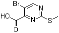 5-Bromo-2-(methylthio)pyrimidine-4-carboxylic acid molecular structure (CAS 50593-92-5)