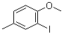 structure of CAS# 50597-88-1, 2-Iodo-4-methylanisole;3-Iodo-4-methoxytoluene; 4-Methyl-2-iodoanisole