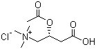 结构式 CAS# 5080-50-2, 乙酰基-L-肉碱盐酸盐; 2-乙酰氧基-3-三甲铵基丁酸氯化物