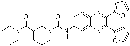N1-(2,3-Di-2-furanyl-6-quinoxalinyl)-N3,N3-diethyl-1,3-piperidinedicarboxamide molecular structure (CAS 508186-08-1)