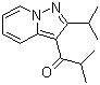 结构式 CAS# 50847-11-5, 异丁司特; 2-甲基-1-[2-(1-甲基乙基)吡唑啉[1,5-a]吡啶-3-基]-1-丙酮