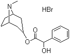 结构式 CAS# 51-56-9, 氢溴酸后马托品; 后马托品氢溴酸盐; 8-甲基-8-氮杂双环[3.2.1]辛-3-醇 alpha-羟基苯乙酸酯氢溴酸盐