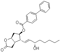 [1,1'-Biphenyl]-4-carboxylic acid (3aR,4R,5R,6aS)-hexahydro-4-[(1E,3S)-3-hydroxy-1-octen-1-yl]-2-oxo-2H-cyclopenta[b]furan-5-yl ester molecular structure (CAS 51014-26-7)