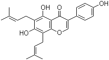 结构式 CAS# 51225-28-6, 6,8-二异戊烯基金雀异黄素
