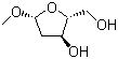 Methyl-2-deoxy-beta-D-ribofuranoside molecular structure (CAS 51255-18-6)