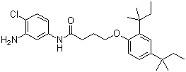 structure of CAS# 51461-11-1, N-(3-Amino-4-chlorophenyl)-4-[2,4-bis(2-methylbutan-2-yl)phenoxy]butanamide