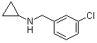 structure of CAS# 51586-21-1, 3-Chloro-N-cyclopropylbenzylamine;(3-Chlorobenzyl)(cyclopropyl)amine; Cyclopropyl(3-chlorobenzyl)amine; N-(3-Chlorobenzyl)cyclopropanamine