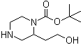 结构式 CAS# 517866-79-4, 1-(叔丁基氧羰基)-2-(2-羟基乙基)哌嗪