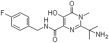 结构式 CAS# 518048-03-8, 2-(1-氨基-1-甲基乙基)-N-[(4-氟苯基)甲基]-5-羟基-1-甲基-6-氧代-1,6-二氢嘧啶-4-甲酰胺