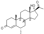 结构式 CAS# 520-85-4, 甲羟孕酮