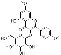 5-羟基-7,4'-二甲氧基黄酮-3-O-beta-D-吡喃葡萄糖苷分子结构 (CAS 52208-77-2)