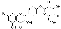 结构式 CAS# 52222-74-9, 山奈酚-4'-葡萄糖苷