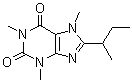 3,7-Dihydro-1,3,7-trimethyl-8-(1-methylpropyl)-1H-purine-2,6-dione molecular structure (CAS 52482-62-9)