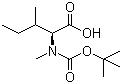 结构式 CAS# 52498-32-5, N-叔丁氧羰基-N-甲基-L-异亮氨酸