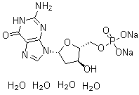 structure of CAS# 52558-16-4, Deoxyguanosine monophosphate tetrahydrate sodium salt
