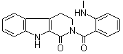 结构式 CAS# 526-43-2, 2,3,4,9-四氢-2-[2-(甲基氨基)苯甲酰基]-1H-吡啶并[3,4-b]吲哚-1-酮