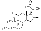 (E)-9-Fluoro-11beta,20-dihydroxy-16beta-methyl-3-oxopregna-1,4,17(20)-trien-21-al molecular structure (CAS 52647-07-1)