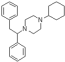 1-环己基-4-(1,2-二苯基乙基)哌嗪分子结构 (CAS 52694-55-0)
