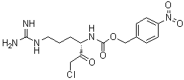 (S)-[4-[(Aminoiminomethyl)amino]-1-(chloroacetyl)butyl]carbamic acid (4-nitrophenyl)methyl ester molecular structure (CAS 52795-16-1)