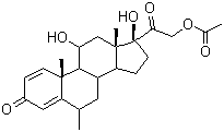 结构式 CAS# 53-36-1, 甲基泼尼松龙醋酸酯