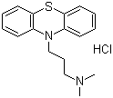结构式 CAS# 53-60-1, 盐酸丙嗪; N,N-二甲基-10H-吩噻嗪-10-丙胺盐酸盐