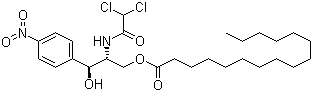 结构式 CAS# 530-43-8, 氯霉素棕榈酸酯; 棕榈酸氯霉素; (2R,3R)-2-[(2,2-二氯乙酰基)氨基]-3-羟基-3-(4-硝基苯基)丙基棕榈酸酯