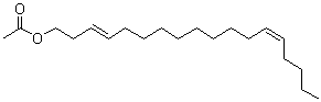 structure of CAS# 53120-26-6, (3E,13Z)-Octadecadien-1-yl acetate;(E,Z)-3,13-Octadecadienyl acetate; 3-trans-13-cis-Octadecadienyl acetate; Isomate LPTB; Isomate P