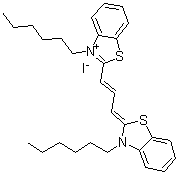 3,3'-Dihexylthiacarbocyanine iodide molecular structure (CAS 53213-87-9)