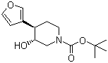 (3R,4R)-rel-4-(3-呋喃基)-3-羟基-1-哌啶甲酸叔丁酯分子结构 (CAS 532991-48-3)