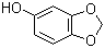 structure of CAS# 533-31-3, Sesamol;3,4-(Methylenedioxy)phenol; 1,3-Benzodioxol-5-ol; 5-Benzodioxolol