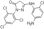1-(2,4,6-Trichlorophenyl)-3-(5-amino-2-chloroanilino)-5-pyrazolone molecular structure (CAS 53411-33-9)