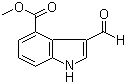 结构式 CAS# 53462-88-7, 3-醛基-1H-吲哚-4-甲酸甲酯