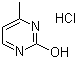 结构式 CAS# 5348-51-6, 2-羟基-4-甲基嘧啶盐酸盐