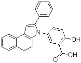 structure of CAS# 53597-27-6, Fendosal;5-(4,5-Dihydro-2-phenyl-3H-benz[e]indol-3-yl)salicylic acid