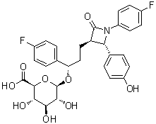(1S)-1-(4-氟苯基)-3-[(2S,3R)-1-(4-氟苯基)-2-(4-羟基苯基)-4-氧代-3-氮杂环丁基]丙基 beta-D-吡喃葡糖苷酸分子结构 (CAS 536709-33-8)