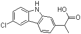 结构式 CAS# 53716-49-7, 卡洛芬; (+/-)-6-氯-alpha-甲基咔唑-2-乙酸
