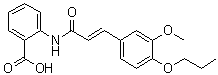 structure of CAS# 53902-17-3, 2-[[3-(3-Methoxy-4-propoxyphenyl)-1-oxo-2-propen-1-yl]amino]benzoic acid