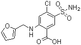 结构式 CAS# 54-31-9, 呋噻米; 呋喃苯胺酸; 利尿磺胺; 2-(2-呋喃甲基)氨基-5-(磺酰氨基)-4-氯苯甲酸