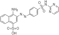 4-Amino-3-[2-[4-[(2-pyrimidinylamino)sulfonyl]phenyl]diazenyl]-1-naphthalenesulfonic acid molecular structure (CAS 5433-79-4)