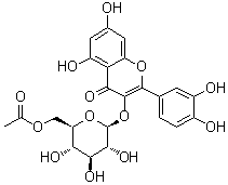 Quercetin 3-O-(6'-O-acetyl)-beta-D-glucopyranoside molecular structure (CAS 54542-51-7)