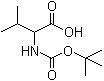 structure of CAS# 54895-12-4, DL-N-(tert-Butoxycarbonyl)valine;N-(tert-Butoxycarbonyl)-DL-valine; [(tert-Butoxycarbonyl)amino](isopropyl)acetic acid