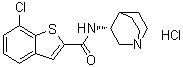 structure of CAS# 550999-74-1, (R)-7-Chloro-N-(quinuclidin-3-yl)benzo[b]thiophene-2-carboxamide hydrochloride