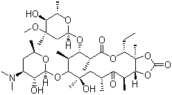 结构式 CAS# 55224-05-0, 环酯红霉素; 大威霉素